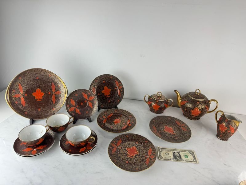 Lote siguiente: Servicio de té y postre en porcelana checoslovaca