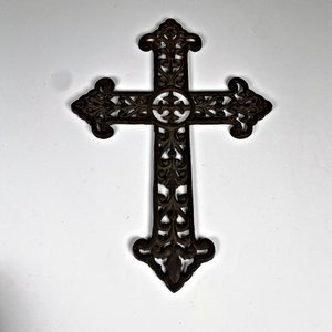Cruz Decorativa de Hierro Labrado Estilo Antiguo - imagen 2