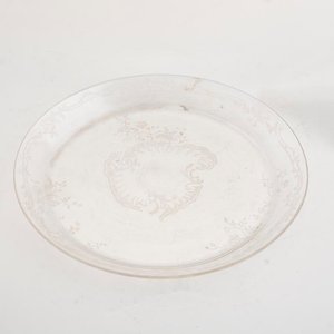 Quesera de Cristal Tallado con Plato Decorado - 22cm - imagen 2