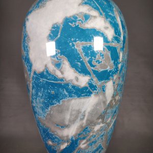 Lámpara de Mesa Cerámica Blanca y Celeste 54cm - imagen 6