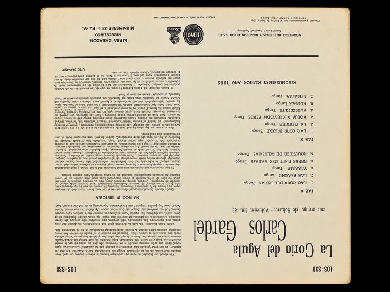 Vinilo "La Gloria del Águila" Vol. 48 - Carlos Gardel (Odeón, 1962)