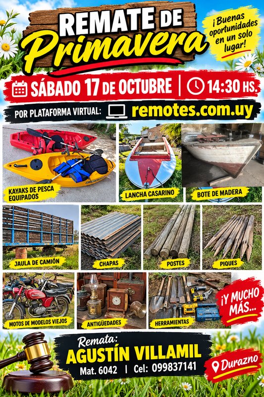 Afiche Remate de Primavera - Sábado 17 de Octubre