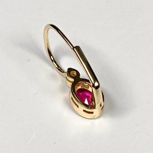 Par de Caravanas Enchapadas con Piedra Roja y Circonia - imagen 4