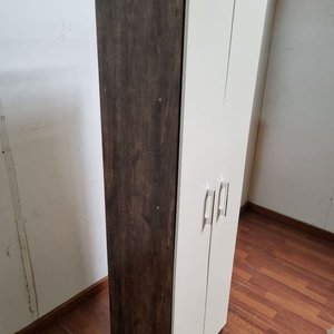 Placard Moderno Beige Dos Puertas con Estantes - 49x39x174cm - imagen 3