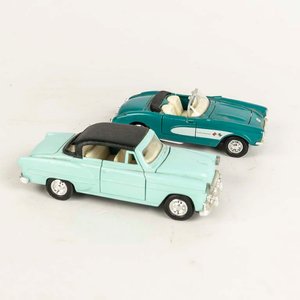 2 autos Chevrolet corvette 1967 y Chevrolet Bel Air 1953 colección Welly - imagen 2