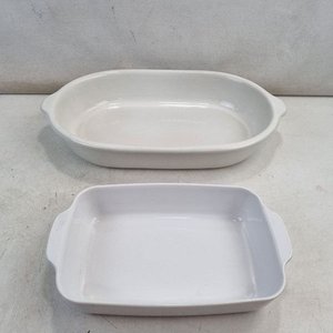 Lote siguiente: Set de 2 Fuentes para Horno Blancas Ovalada y Rectangular
