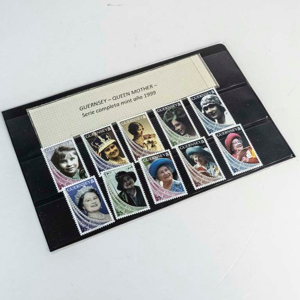 Serie Completa de 10 Sellos de Guernsey: Homenaje a la Reina Madre (1999) - imagen 1