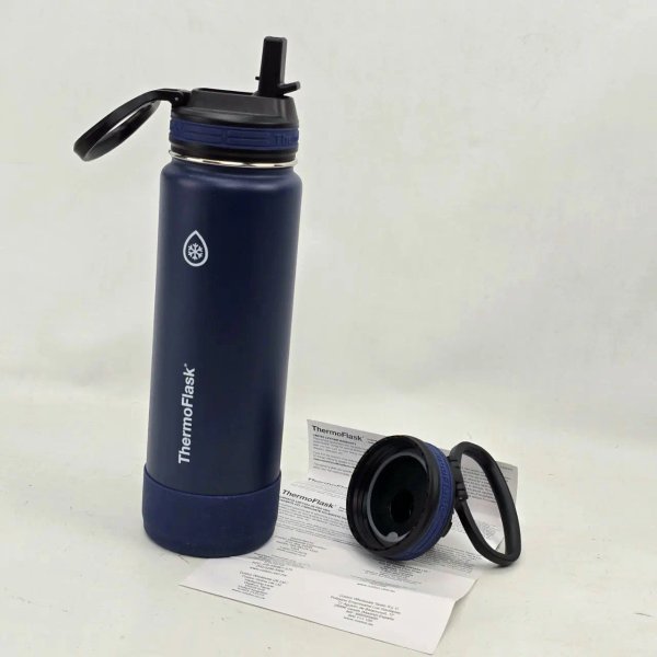 Botella Térmica ThermoFlask de Acero Inoxidable Azul con Tapa y Pico - imagen 1