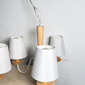 Par de Lámparas de Techo Modernas Blancas con Madera - imagen 3