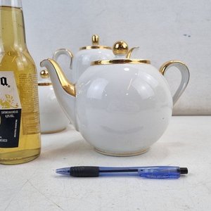 Juego de Servicio de Porcelana Olmos Blanco con Detalles Dorados - 25 Piezas - imagen 2