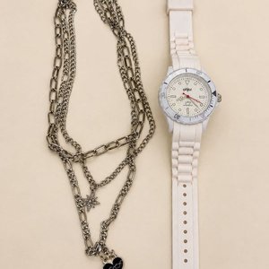 Lote anterior: Reloj Blanco y Collar Plateado con Dije de Corazón
