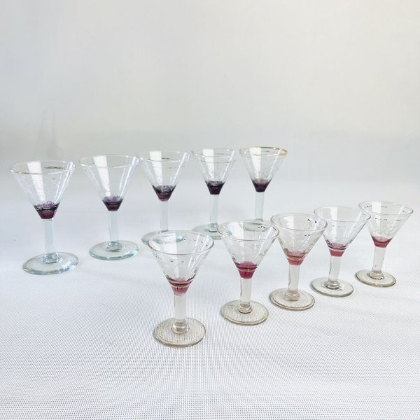 Piezas antiguas para licor y jerez - Colección de 10 vasos - imagen 1