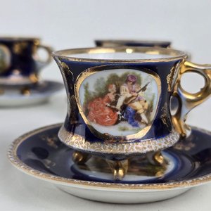 Juego de 6 Tazas de Té o Café con Diseño Romántico y Bordes Dorados - imagen 4