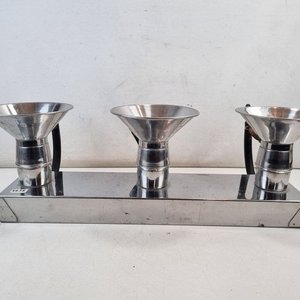Antiguo Juego de Bocinas de Aire Náuticas Triples sobre Base Cromada - imagen 4