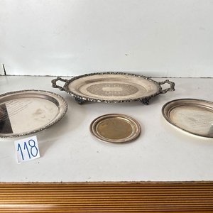 Bandeja Oval de Platina con Asas y 3 Bandejas Redondas - imagen 2