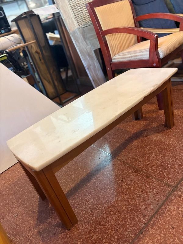 Mesita ratona de madera y mármol para decorar el hogar - imagen 6