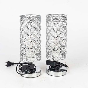 Lote siguiente: Par de Lámparas de Mesa LED en Metal y Cristal