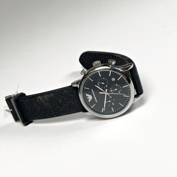 Reloj Pulsera Caballero Emporio Armani Cronógrafo Malla Goma Negra
