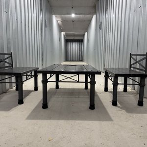 Juego de Jardín Metálico y Madera Oscura - imagen 4