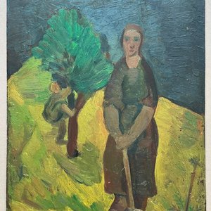 Miguel Angel Pareja "Niño en el árbol" Óleo sobre Fibra 47 x 37 cm - imagen 2