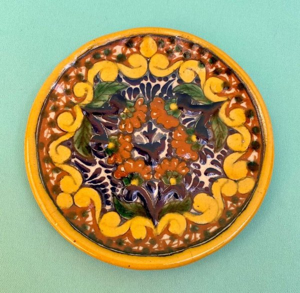 Plato decorativo de cerámica Talavera, artesanía tradicional mexicana - imagen 1