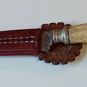 Cuchillo Antiguo Toledo con Mango de Hueso y Vaina de Cuero - imagen 7