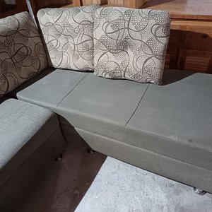 Juego de Living en L Gris con Estampado Geométrico - imagen 3
