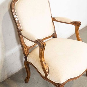 Sillón Estilo Luis XV Tapizado Beige - imagen 2