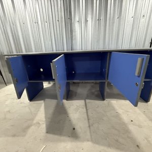 Escritorio de Oficina Azul Grande con 3 Puertas y Cajones - imagen 12