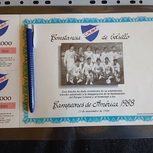 Constancia Oficial Club Nacional de Football Homenaje Campeones de América 1988 - imagen 2