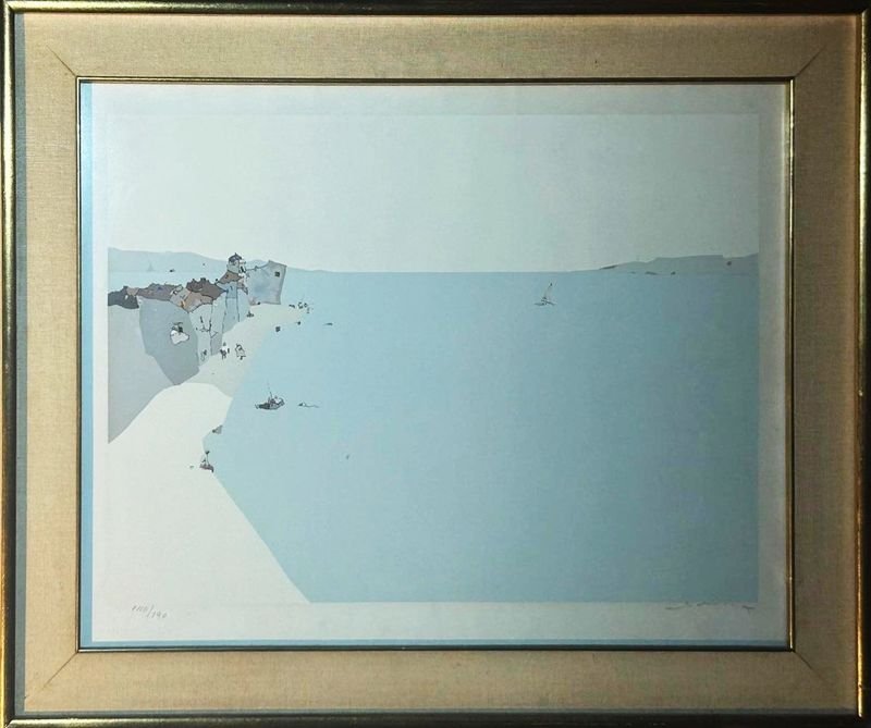 Serigrafía "Día" Atribuida a Bruno Widmann, Edición Limitada 140/190