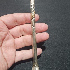 Bombilla de Plata y Oro para Mate, Excelente Estado - imagen 4