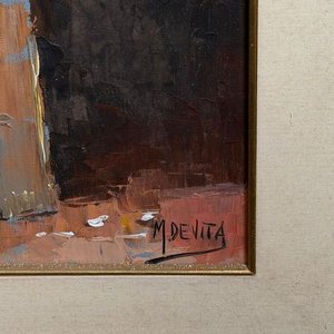 Óleo sobre tela "Vendedora de flores" de Miguel De Vita - 81 x 65 cm - imagen 6