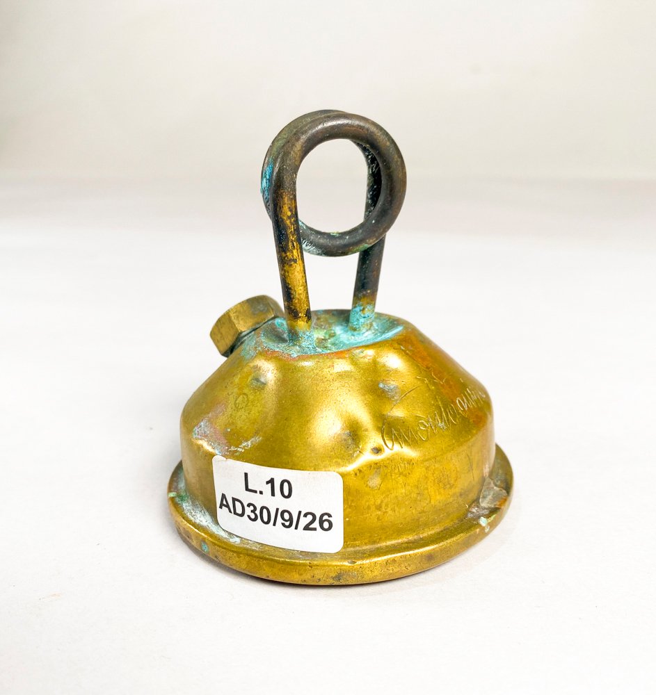 Mechero Antiguo de Bronce Vintage con Depósito para Alcohol