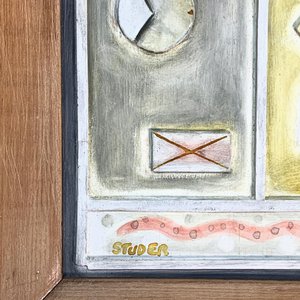 Cuadro de Técnica Mixta en Relieve "Studer" - Motivo Constructivo y Simbólico - imagen 2