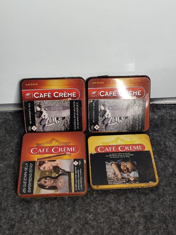 Lote de 4 Cigarreras Antiguas "Café Crème" y "Clubmaster"