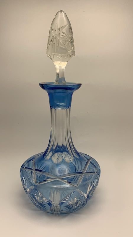 Botella de cristal azul y clara - imagen 3