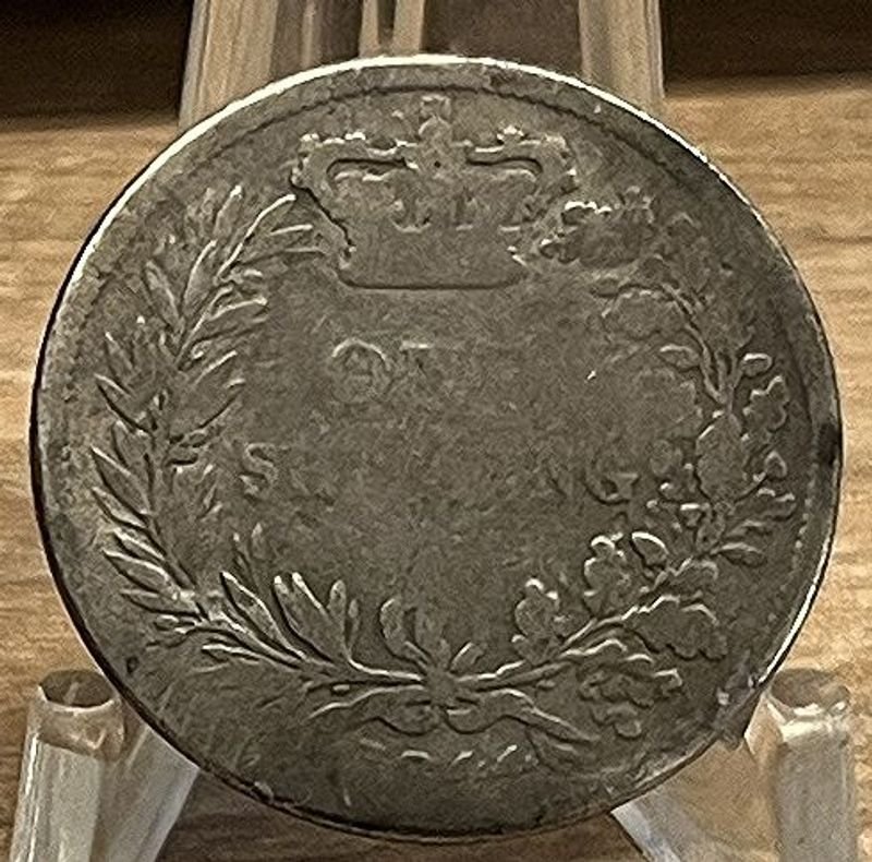 Moneda de Plata de Inglaterra, 1 Chelines, Año 1844