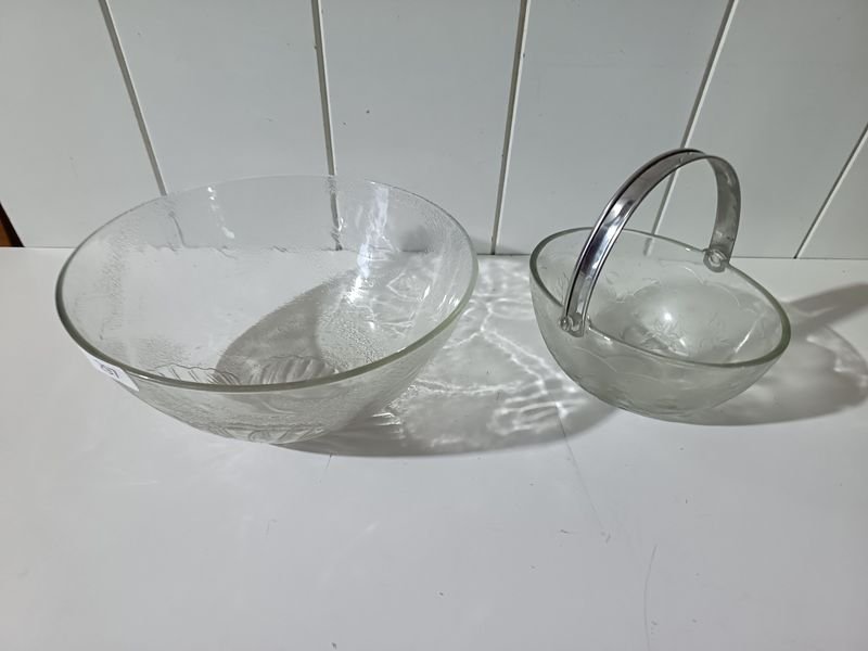 Dos Bowls de Vidrio con Diseño Floral