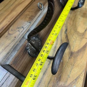 Perchero Antiguo de Madera con Cuatro Ganchos Dobles de Metal - imagen 3