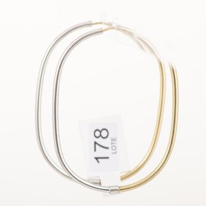 Par de Aros Ovalados Oro 18k Combinados - imagen 2