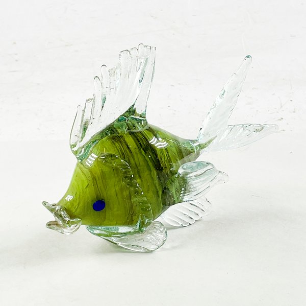 Figura de Pez en Vidrio Murano Verde y Transparente - imagen 1