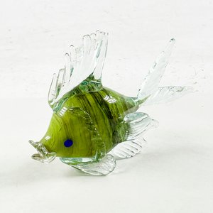 Lote siguiente: Figura de Pez en Vidrio Murano Verde y Transparente