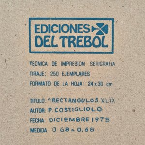 Serigrafía "Rectángulos XLIX" de Pedro Costigliolo, 1975 - imagen 7