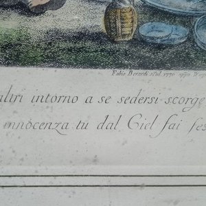 grabado antiguo al aguafuerte y buril que parece ser una estampa del siglo XVIII del artista Fabio Berardi basada en una obra de Santi Pacini - imagen 4
