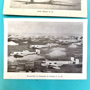 2 Postales Antiguas Aviones Militares Argentinos: Mentor B. 45 y Escuadrilla I.A. 35 - imagen 2
