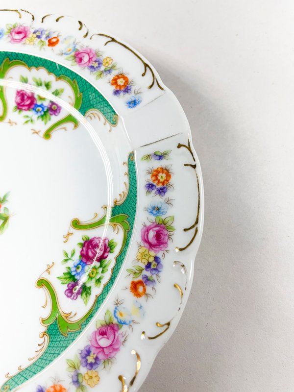 Cenicero en porcelana china blanco floral de 20 cm - imagen 3