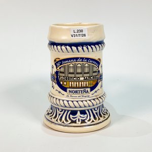 Jarra Cervecera Loza Azul y Blanca "Semana de la Cerveza 36" 2001 - imagen 2