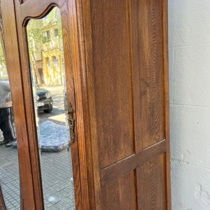 Ropero Antiguo de Roble con 3 Puertas, Espejo Biselado y 4 Cajones - imagen 6