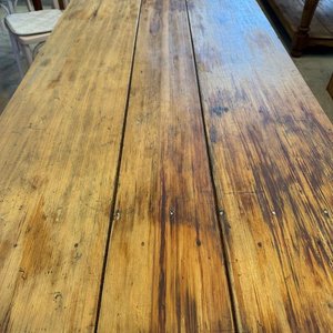 Mesa de campo primitiva en pino brasil c/ 1 cajon patas laqueadas 1,56 x 0,80 x 0,78 alto - imagen 9